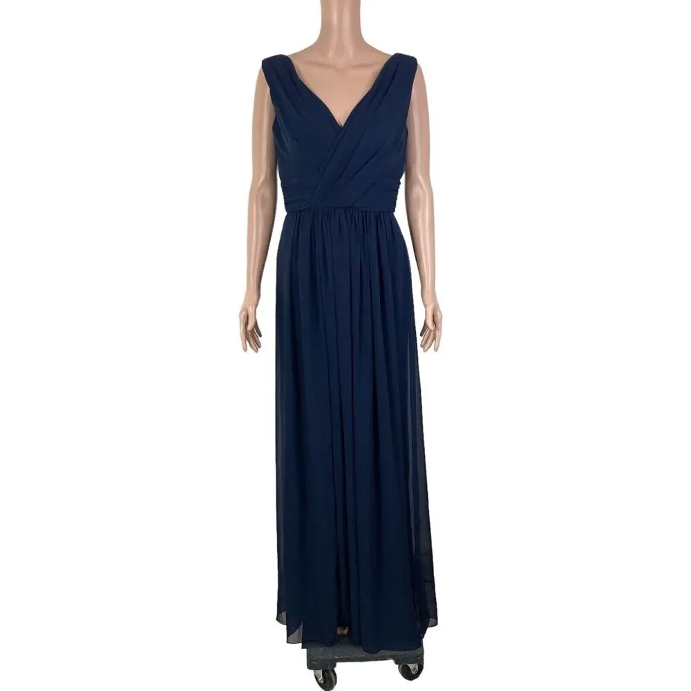 Dessy Collection Dress Womens 8R Midnight Blue Maxi
